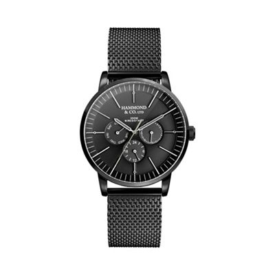 Men's black multi-function watch